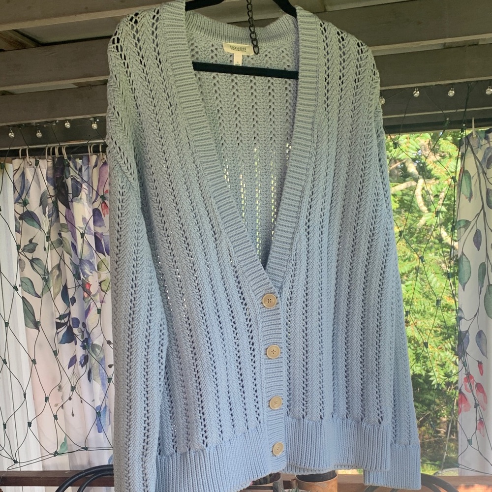Have Women's Sky Blue Open Knit Cardigan